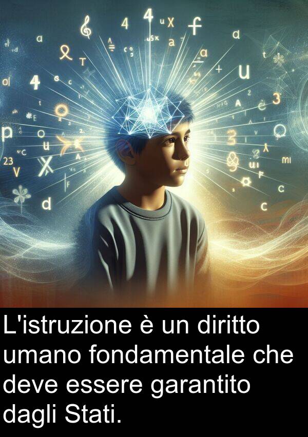 garantito: L'istruzione è un diritto umano fondamentale che deve essere garantito dagli Stati.