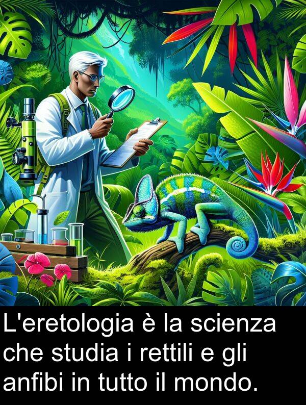 anfibi: L'eretologia è la scienza che studia i rettili e gli anfibi in tutto il mondo.