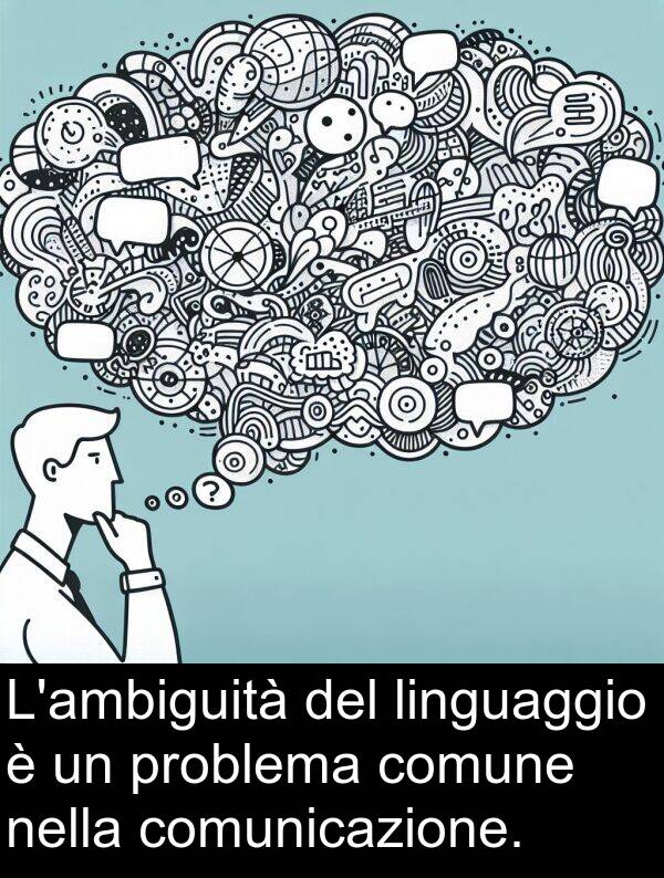 problema: L'ambiguità del linguaggio è un problema comune nella comunicazione.