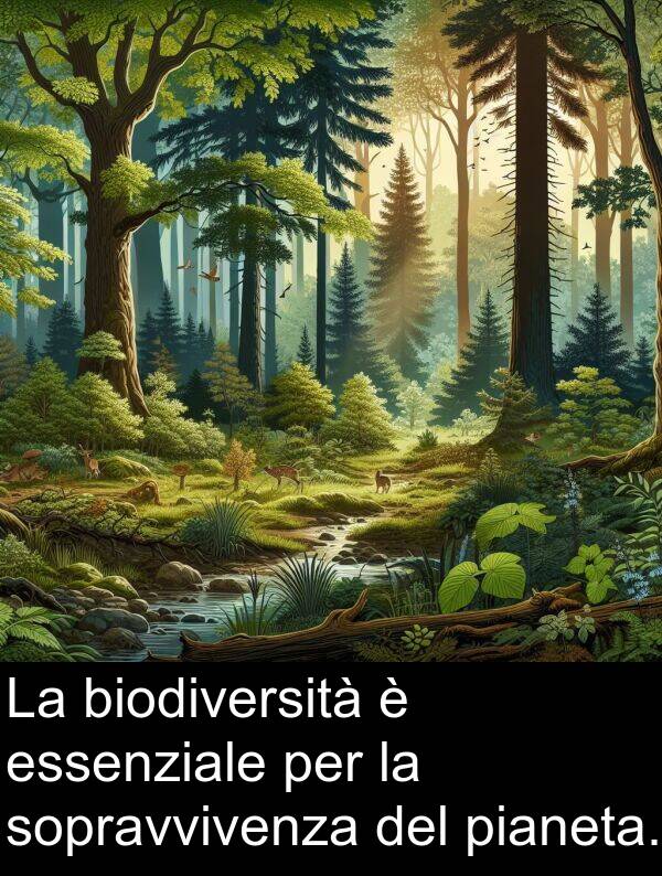 biodiversità: La biodiversità è essenziale per la sopravvivenza del pianeta.