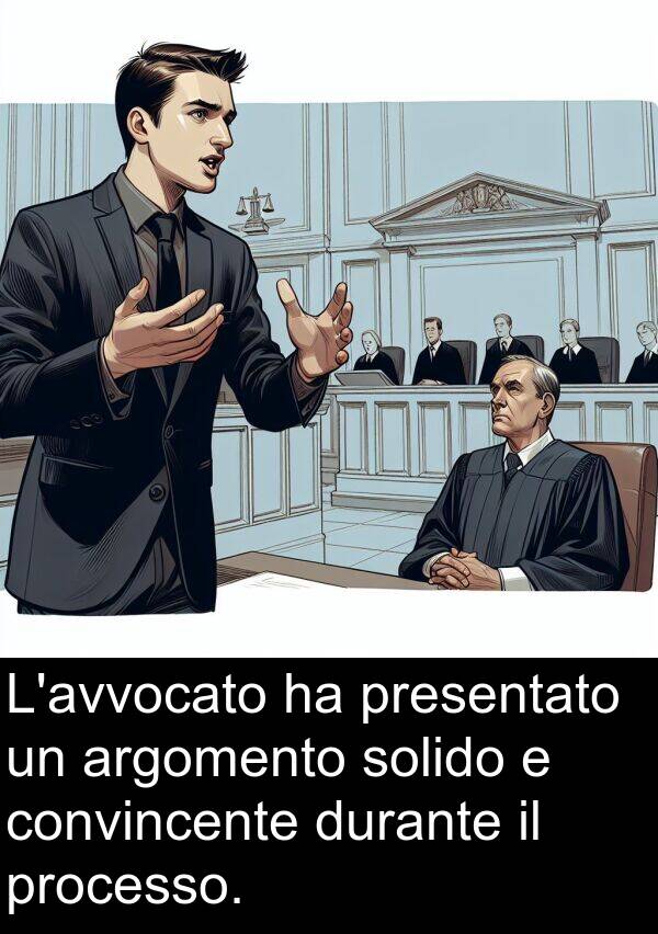 presentato: L'avvocato ha presentato un argomento solido e convincente durante il processo.