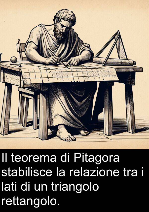 lati: Il teorema di Pitagora stabilisce la relazione tra i lati di un triangolo rettangolo.