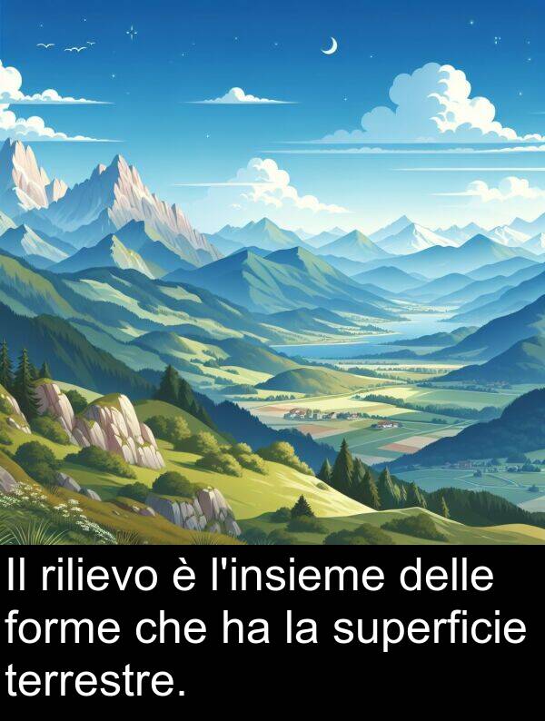 terrestre: Il rilievo è l'insieme delle forme che ha la superficie terrestre.