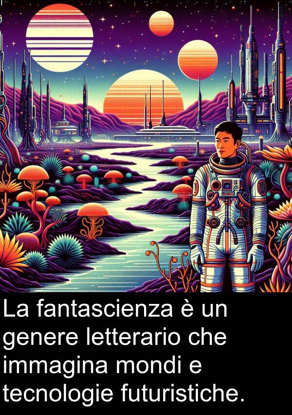 immagina: La fantascienza è un genere letterario che immagina mondi e tecnologie futuristiche.