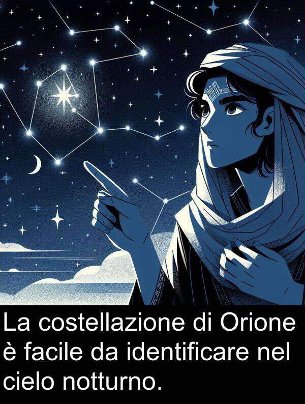 identificare: La costellazione di Orione è facile da identificare nel cielo notturno.