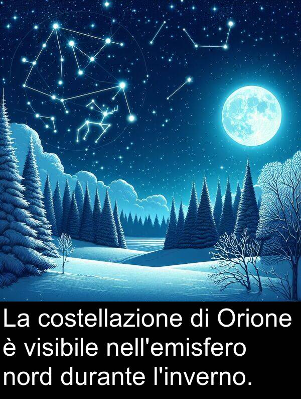 costellazione: La costellazione di Orione è visibile nell'emisfero nord durante l'inverno.