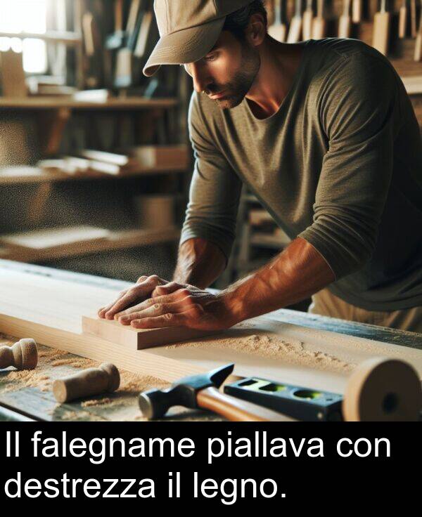 legno: Il falegname piallava con destrezza il legno.