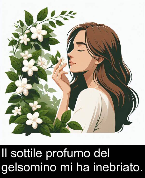 del: Il sottile profumo del gelsomino mi ha inebriato.