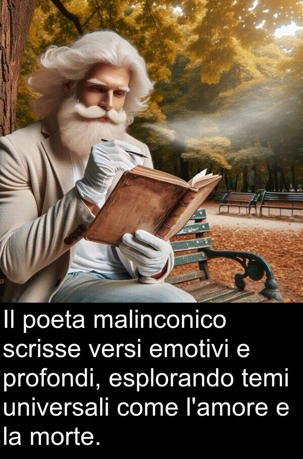 universali: Il poeta malinconico scrisse versi emotivi e profondi, esplorando temi universali come l'amore e la morte.