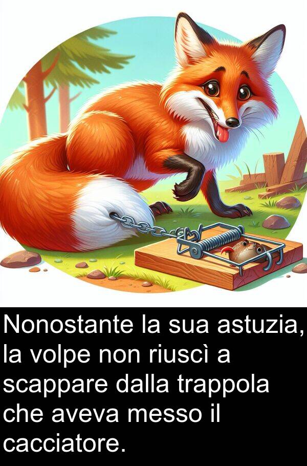 cacciatore: Nonostante la sua astuzia, la volpe non riuscì a scappare dalla trappola che aveva messo il cacciatore.