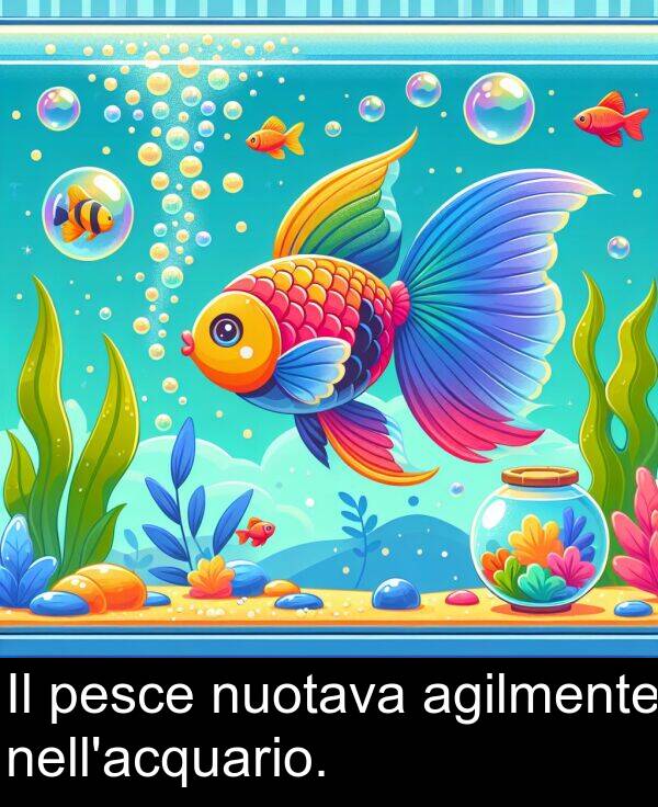 agilmente: Il pesce nuotava agilmente nell'acquario.