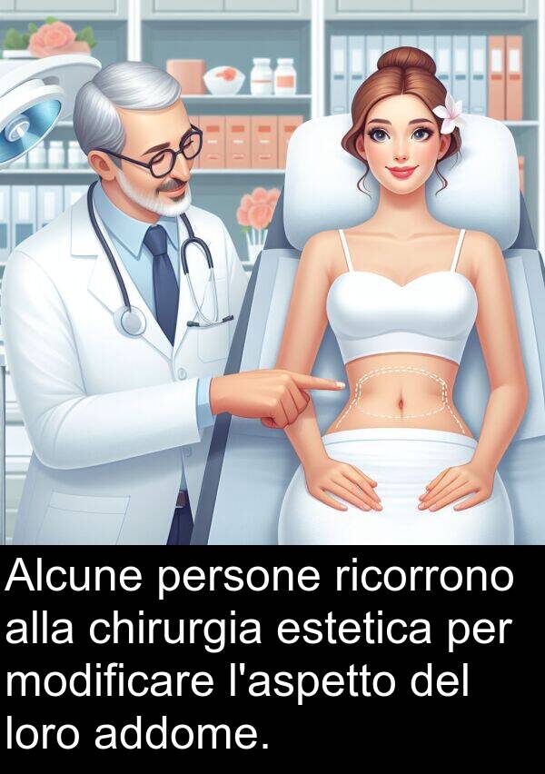 addome: Alcune persone ricorrono alla chirurgia estetica per modificare l'aspetto del loro addome.