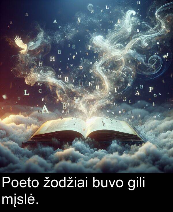 gili: Poeto žodžiai buvo gili mįslė.