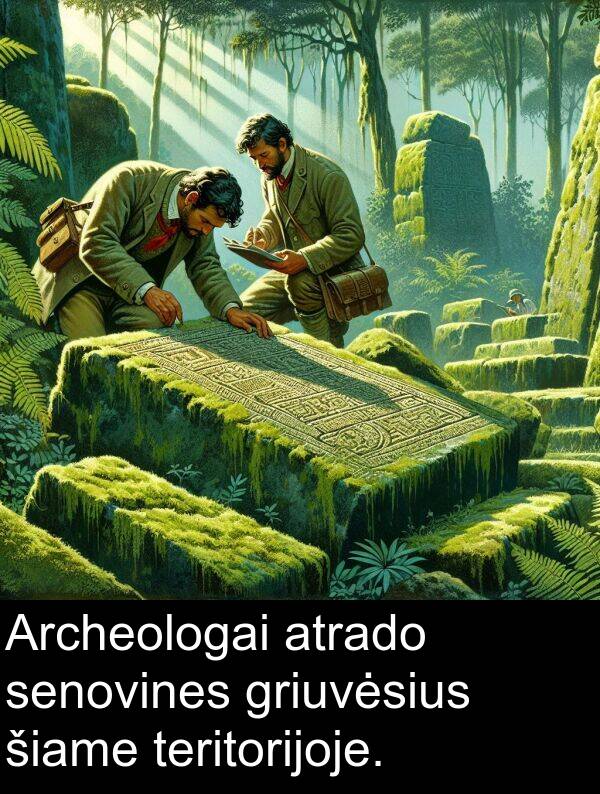 šiame: Archeologai atrado senovines griuvėsius šiame teritorijoje.