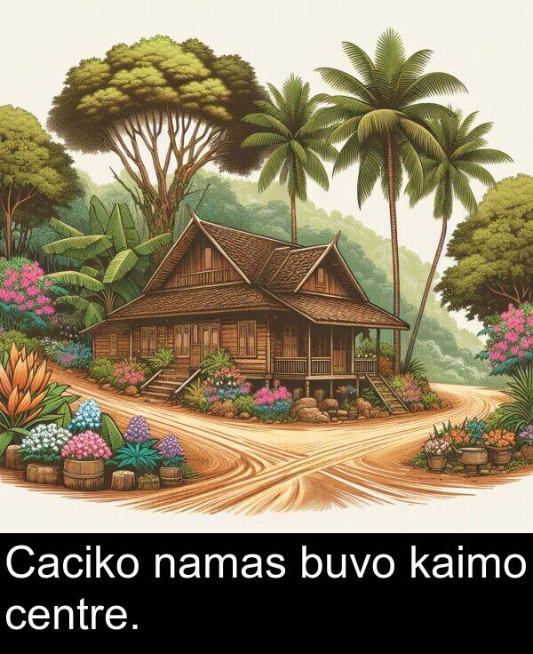 kaimo: Caciko namas buvo kaimo centre.