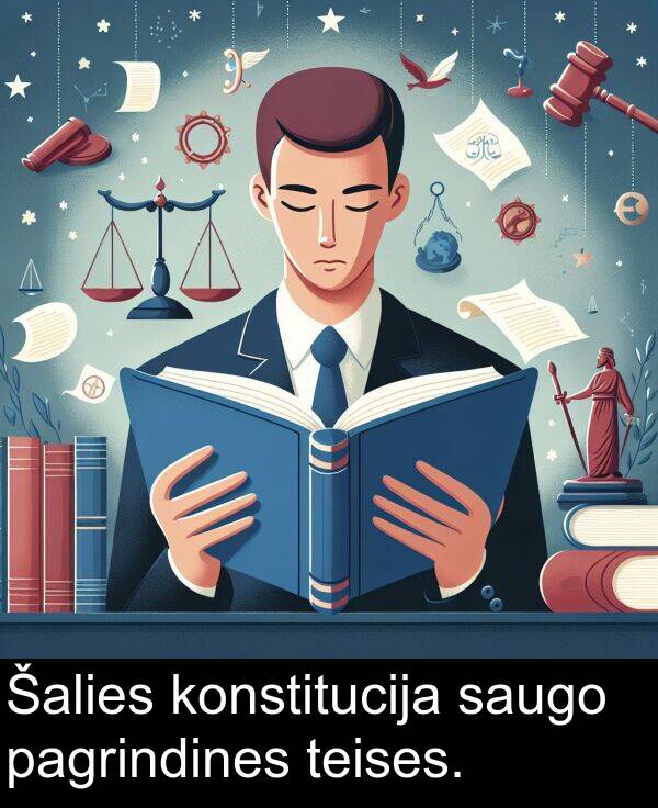 saugo: Šalies konstitucija saugo pagrindines teises.