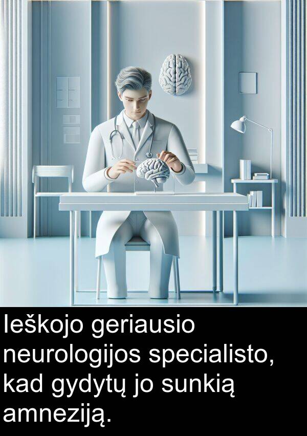 neurologijos: Ieškojo geriausio neurologijos specialisto, kad gydytų jo sunkią amneziją.