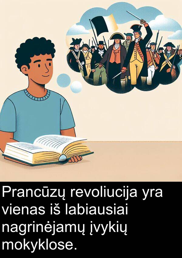 labiausiai: Prancūzų revoliucija yra vienas iš labiausiai nagrinėjamų įvykių mokyklose.