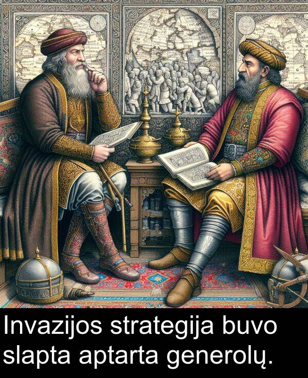 generolų: Invazijos strategija buvo slapta aptarta generolų.