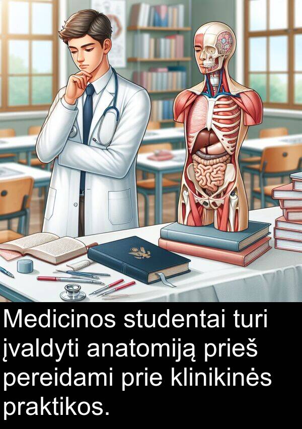 pereidami: Medicinos studentai turi įvaldyti anatomiją prieš pereidami prie klinikinės praktikos.