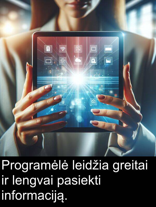 lengvai: Programėlė leidžia greitai ir lengvai pasiekti informaciją.