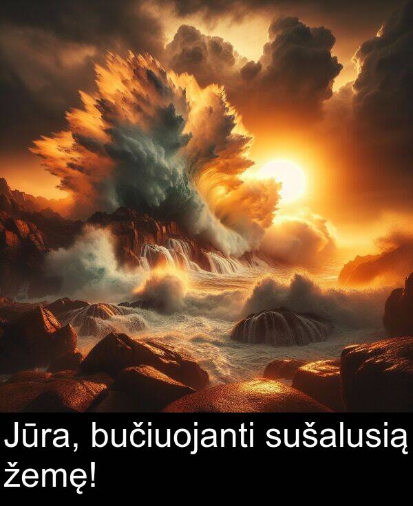 žemę: Jūra, bučiuojanti sušalusią žemę!