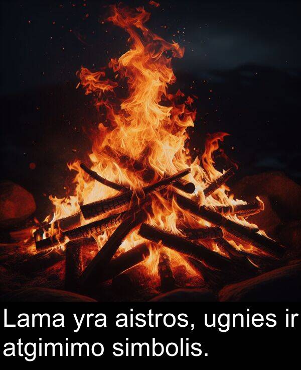 ugnies: Lama yra aistros, ugnies ir atgimimo simbolis.