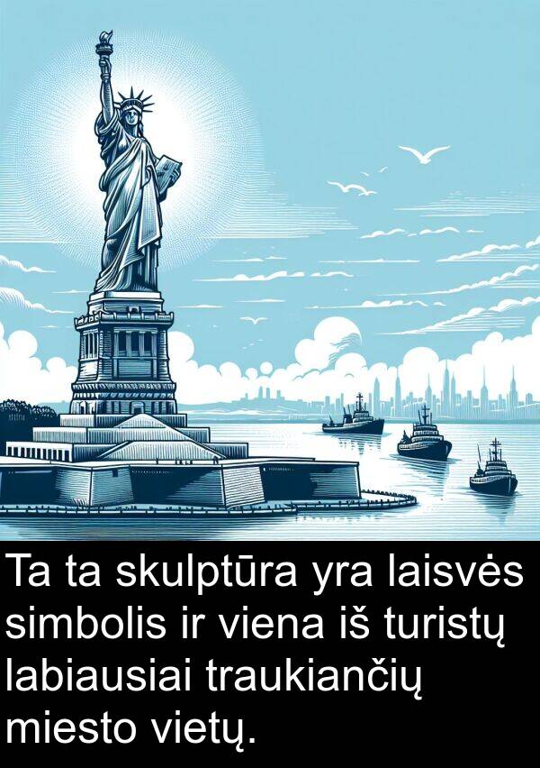 labiausiai: Ta ta skulptūra yra laisvės simbolis ir viena iš turistų labiausiai traukiančių miesto vietų.