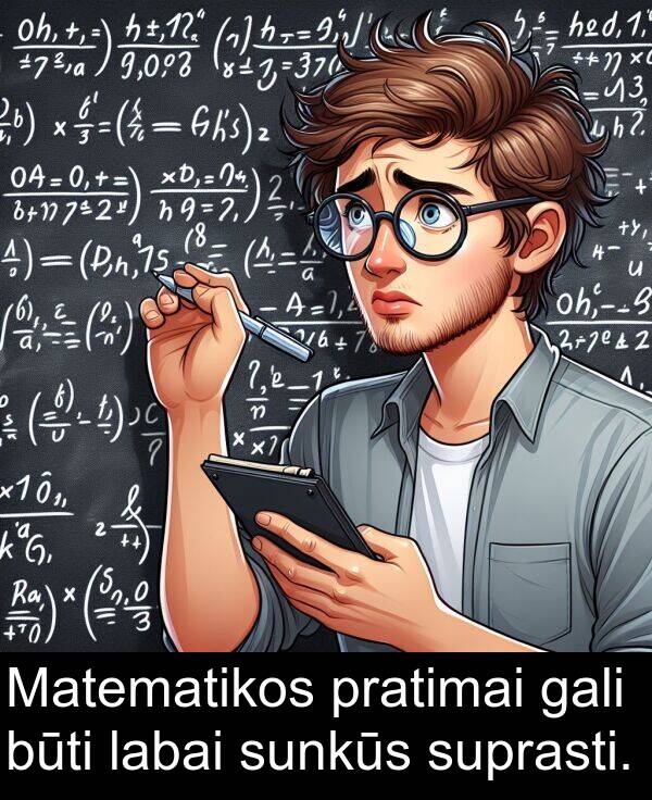 gali: Matematikos pratimai gali būti labai sunkūs suprasti.