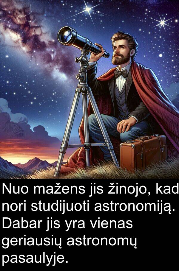 pasaulyje: Nuo mažens jis žinojo, kad nori studijuoti astronomiją. Dabar jis yra vienas geriausių astronomų pasaulyje.