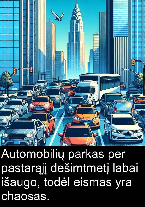 eismas: Automobilių parkas per pastarąjį dešimtmetį labai išaugo, todėl eismas yra chaosas.