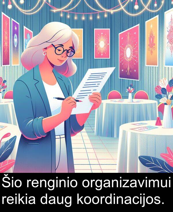 organizavimui: Šio renginio organizavimui reikia daug koordinacijos.