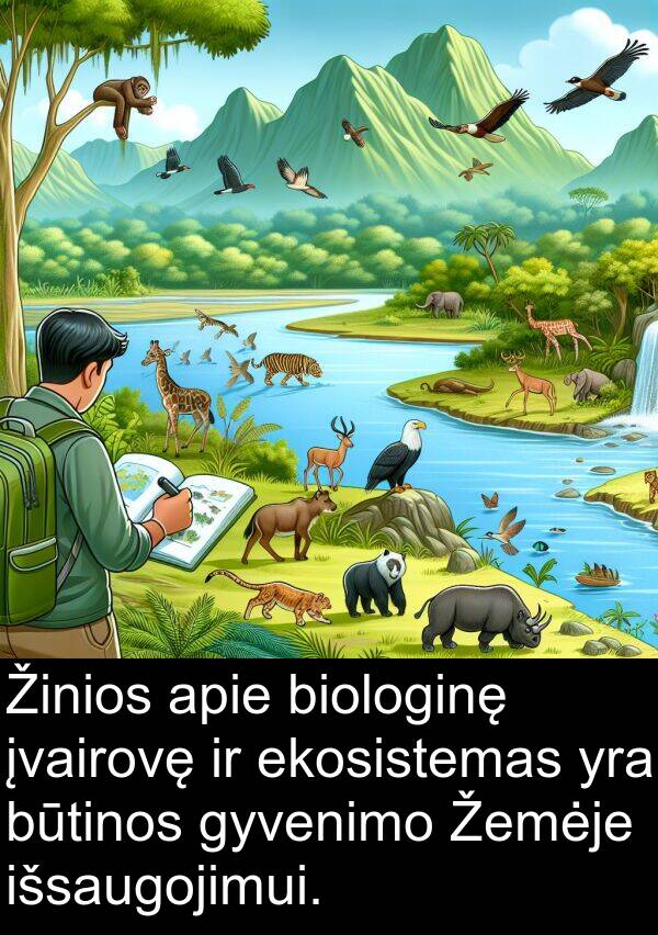 ekosistemas: Žinios apie biologinę įvairovę ir ekosistemas yra būtinos gyvenimo Žemėje išsaugojimui.