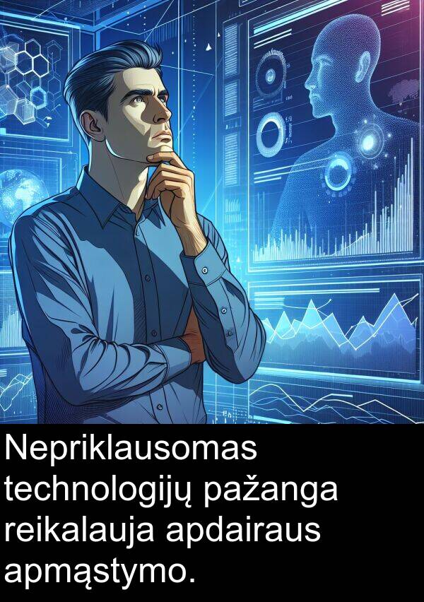 technologijų: Nepriklausomas technologijų pažanga reikalauja apdairaus apmąstymo.