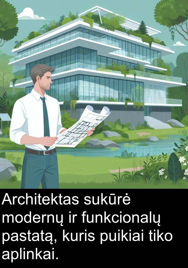 puikiai: Architektas sukūrė modernų ir funkcionalų pastatą, kuris puikiai tiko aplinkai.