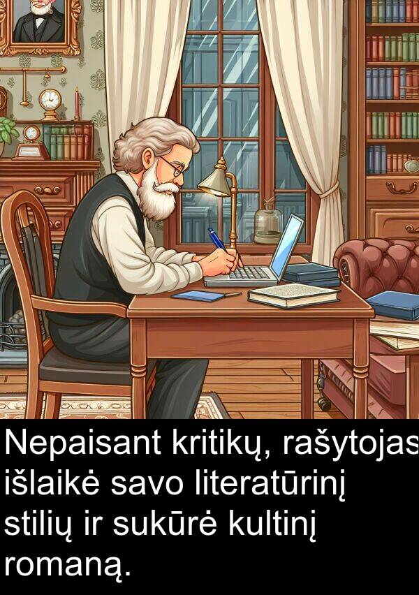 literatūrinį: Nepaisant kritikų, rašytojas išlaikė savo literatūrinį stilių ir sukūrė kultinį romaną.