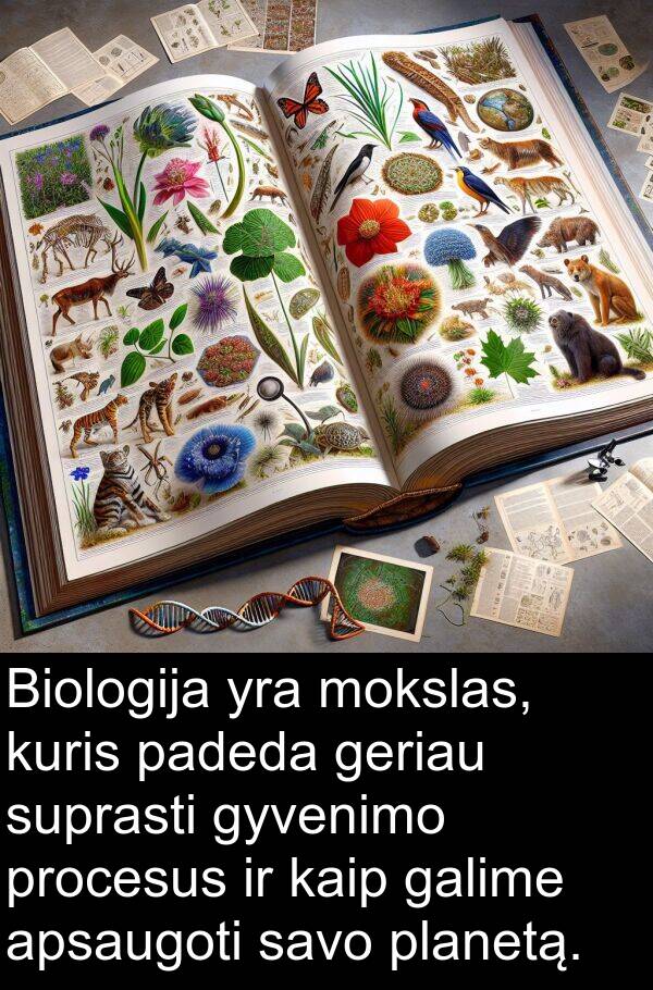 padeda: Biologija yra mokslas, kuris padeda geriau suprasti gyvenimo procesus ir kaip galime apsaugoti savo planetą.