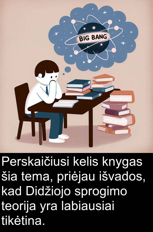 labiausiai: Perskaičiusi kelis knygas šia tema, priėjau išvados, kad Didžiojo sprogimo teorija yra labiausiai tikėtina.