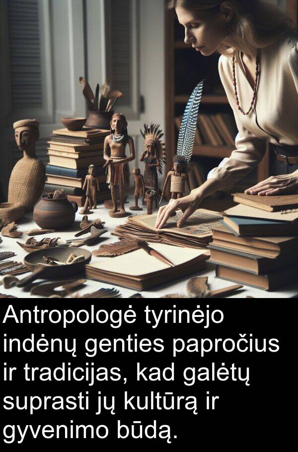 galėtų: Antropologė tyrinėjo indėnų genties papročius ir tradicijas, kad galėtų suprasti jų kultūrą ir gyvenimo būdą.