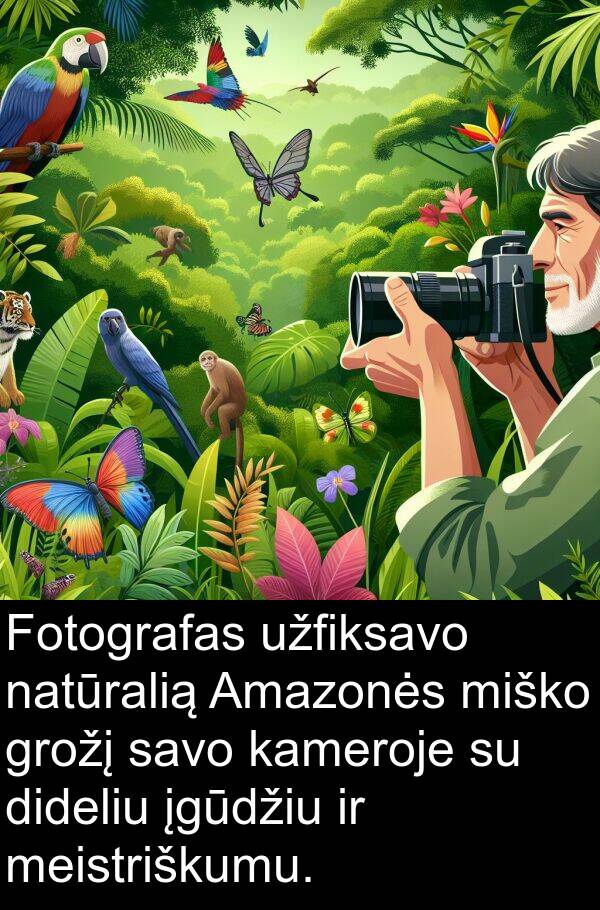 natūralią: Fotografas užfiksavo natūralią Amazonės miško grožį savo kameroje su dideliu įgūdžiu ir meistriškumu.