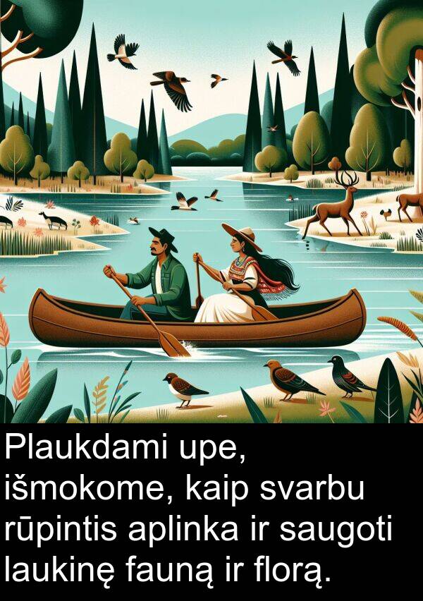 upe: Plaukdami upe, išmokome, kaip svarbu rūpintis aplinka ir saugoti laukinę fauną ir florą.