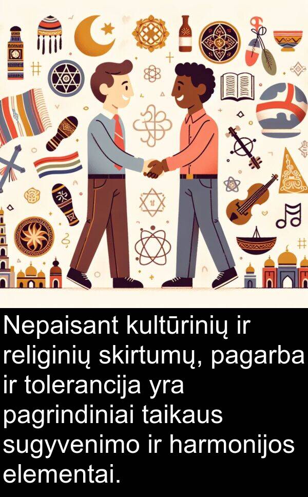 harmonijos: Nepaisant kultūrinių ir religinių skirtumų, pagarba ir tolerancija yra pagrindiniai taikaus sugyvenimo ir harmonijos elementai.