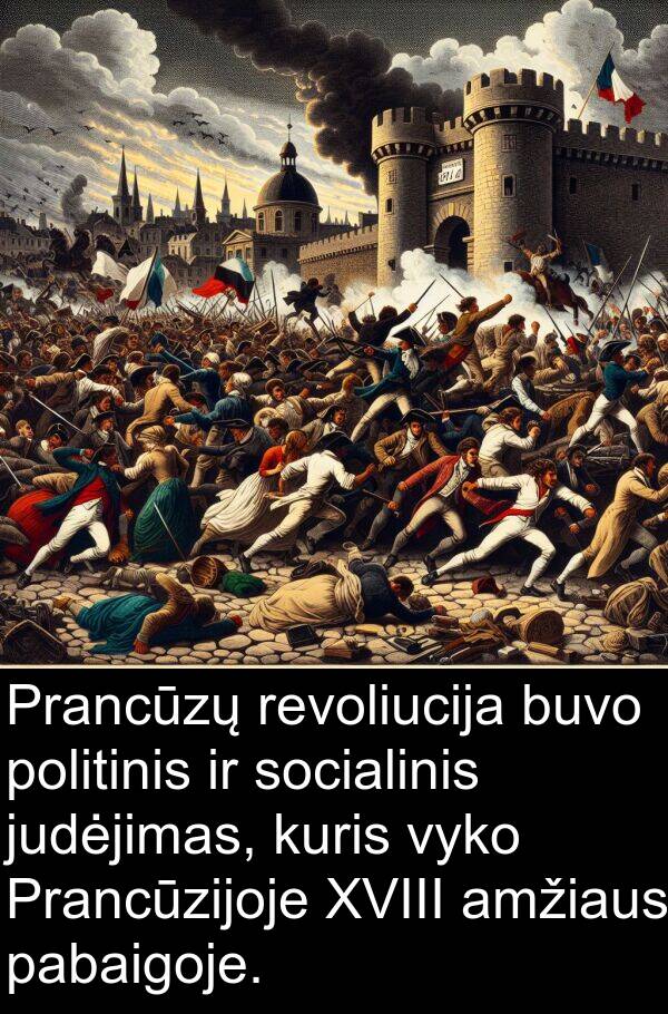 pabaigoje: Prancūzų revoliucija buvo politinis ir socialinis judėjimas, kuris vyko Prancūzijoje XVIII amžiaus pabaigoje.