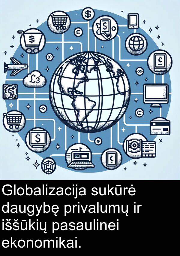 ekonomikai: Globalizacija sukūrė daugybę privalumų ir iššūkių pasaulinei ekonomikai.