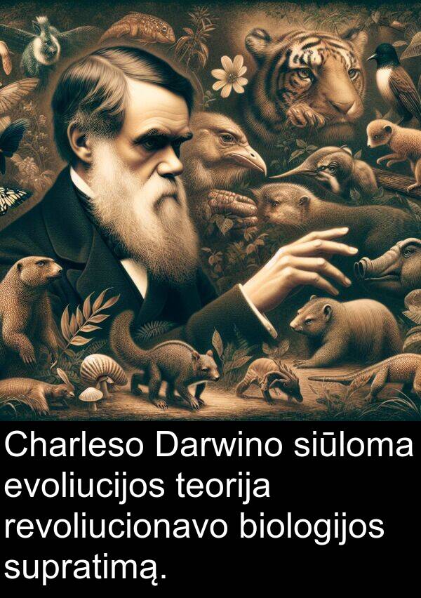 supratimą: Charleso Darwino siūloma evoliucijos teorija revoliucionavo biologijos supratimą.