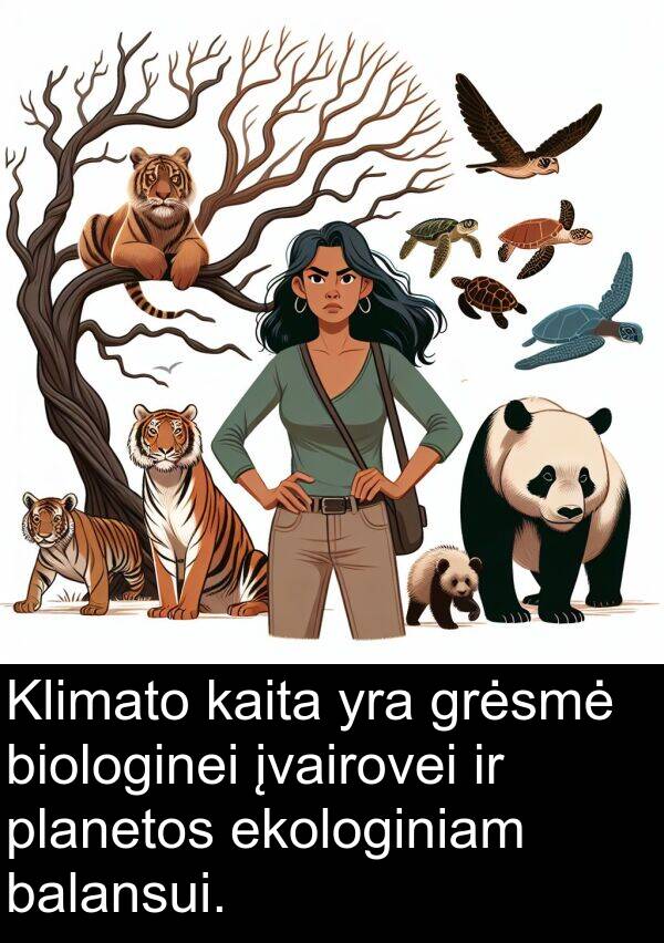 kaita: Klimato kaita yra grėsmė biologinei įvairovei ir planetos ekologiniam balansui.