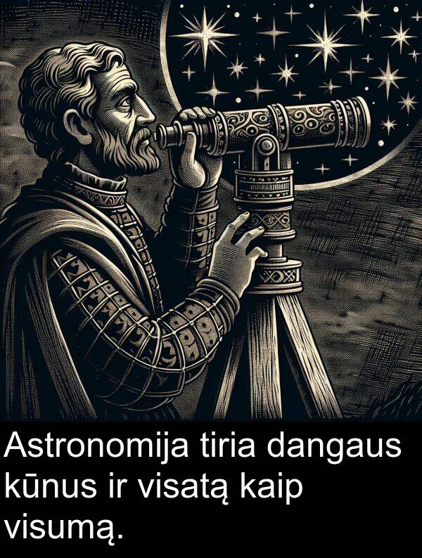 kaip: Astronomija tiria dangaus kūnus ir visatą kaip visumą.