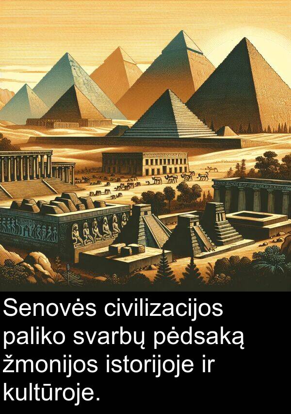 civilizacijos: Senovės civilizacijos paliko svarbų pėdsaką žmonijos istorijoje ir kultūroje.