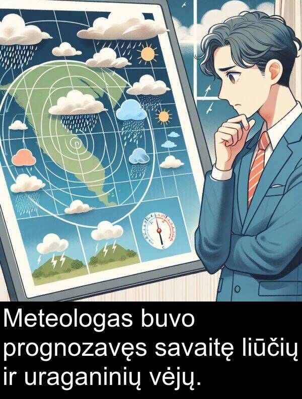 uraganinių: Meteologas buvo prognozavęs savaitę liūčių ir uraganinių vėjų.