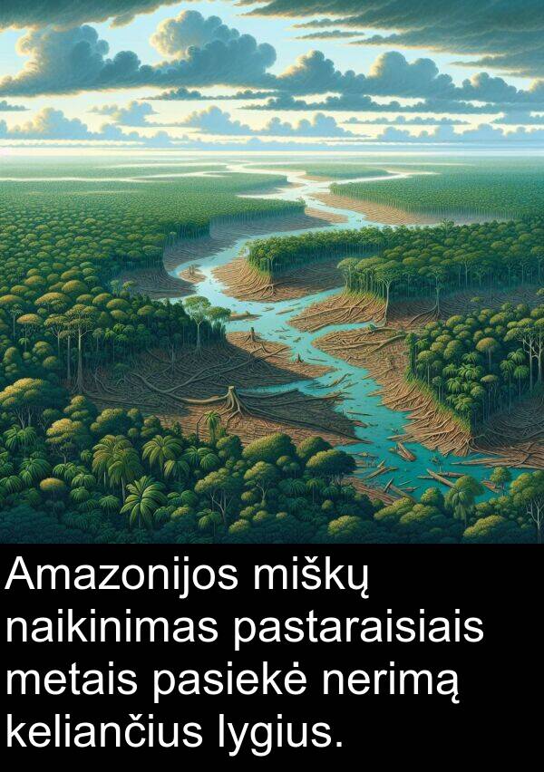 naikinimas: Amazonijos miškų naikinimas pastaraisiais metais pasiekė nerimą keliančius lygius.